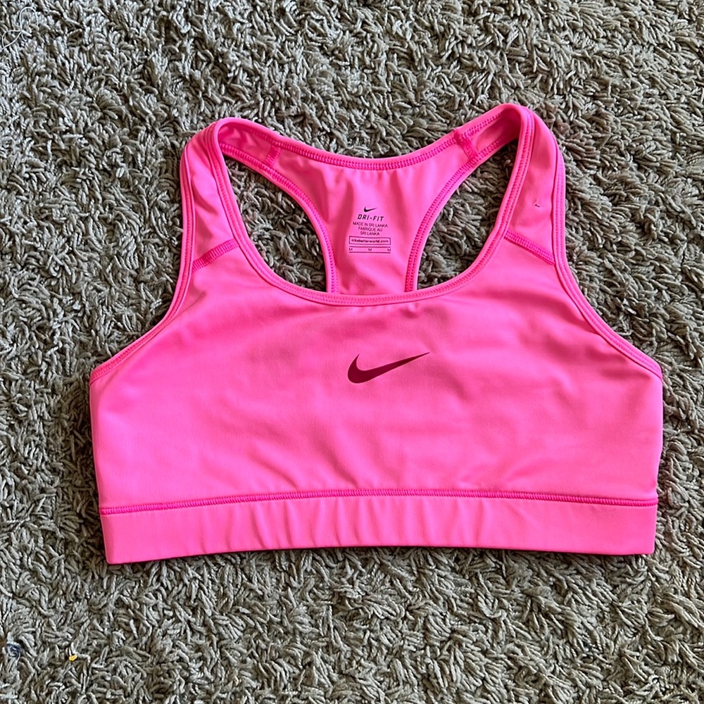 Nike dri fit neon pink sports bra